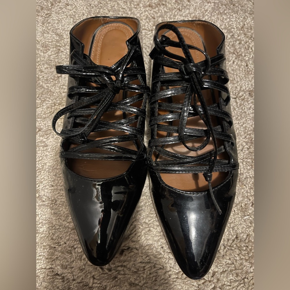 Givenchy Lace Up patten, leather, ballet flats size 37